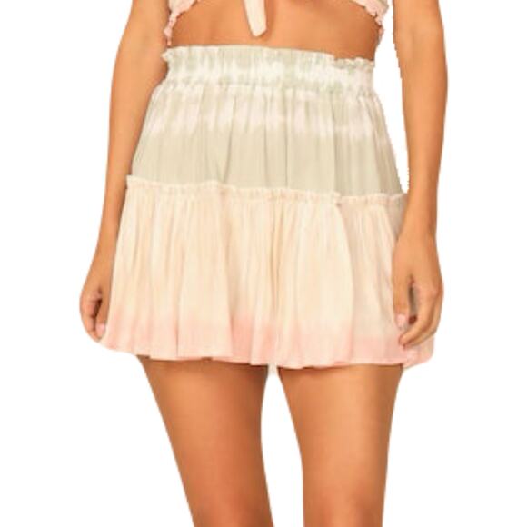 New OCEAN DRIVE Skirt L Spring Meadow Tie Dye Ruffle - Picture 1 of 9